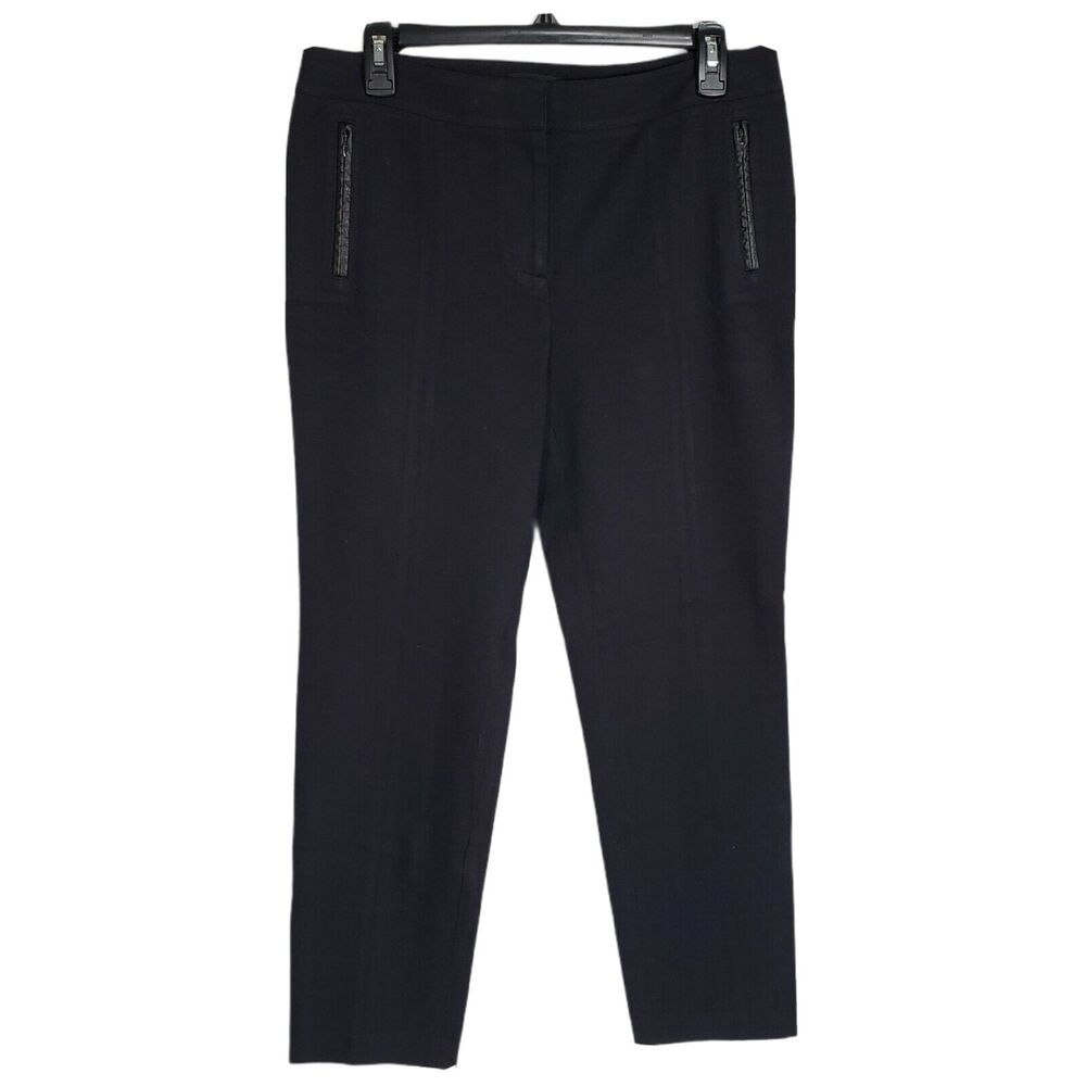 Talbots Women Pants Sz 8 Signature Tapered Leg Black Dress Pants Career Mid Rise